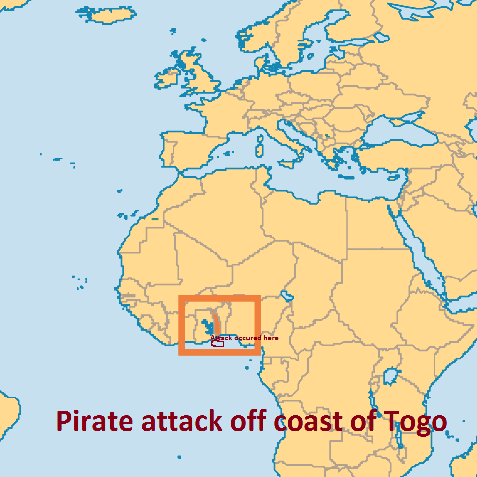 Togo Pirate attack on chemical transport ship results in firefight